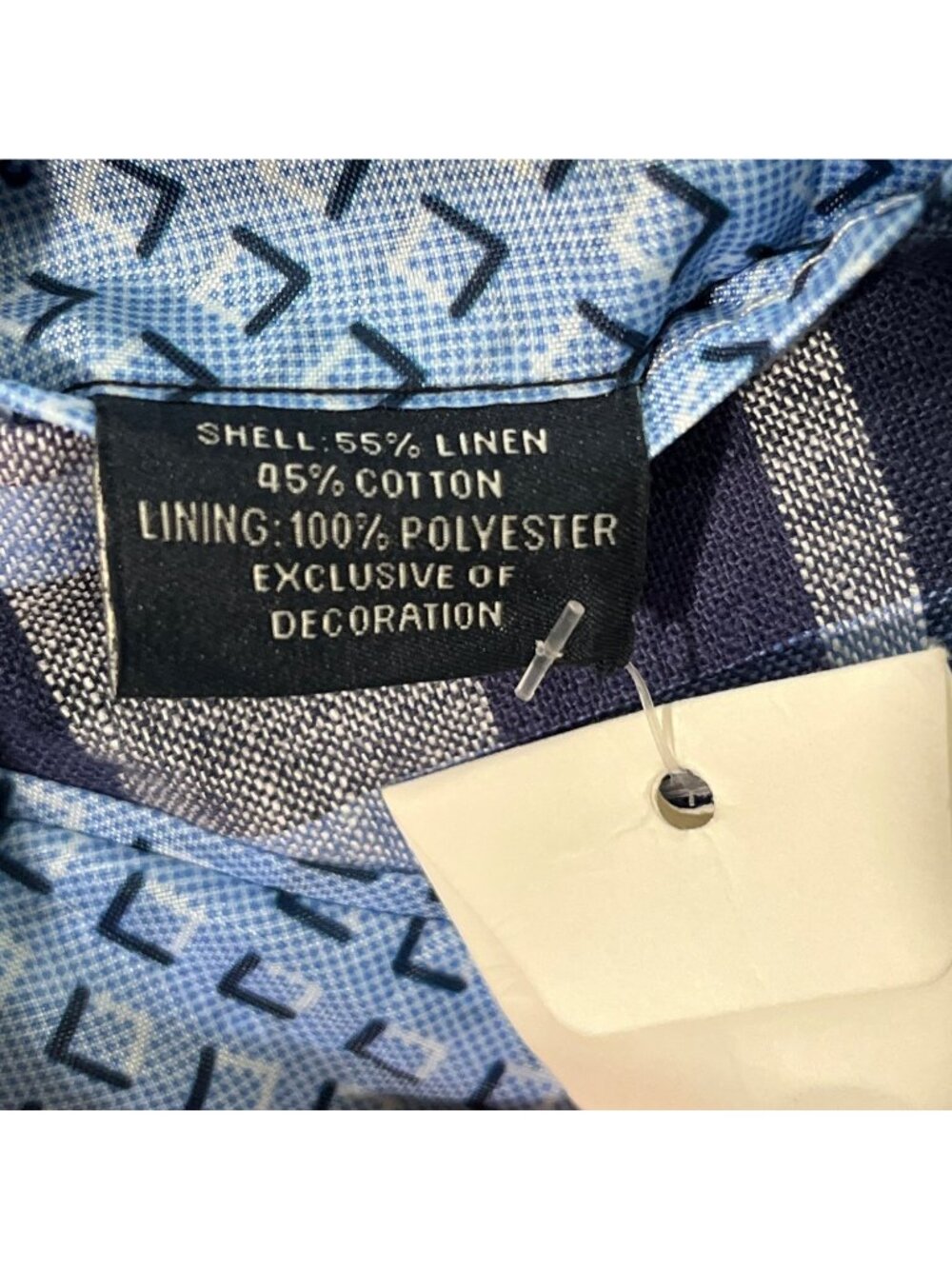 Tailorbyrd Mens Size 46L Blazer Blue Plaid Linen Jacket Sport Coat Preppy NEW - Picture 5 of 9